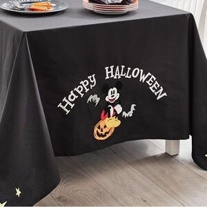 Pottery Barn Kids Black Halloween Tablecloth with Mickey Design